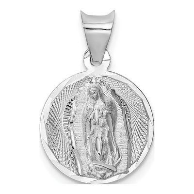 14K White Gold Our of Guadalupe Pendant