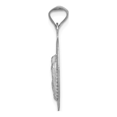 14K White Gold Our of Guadalupe Oval Pendant – view 3