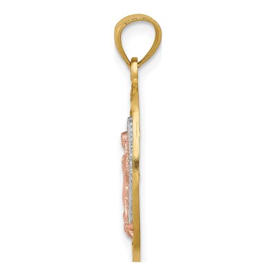 14K Two-Tone Gold Our of Guadalupe Charm – view 3