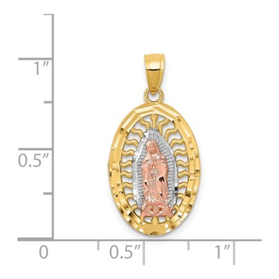 14K Two-Tone Gold Our of Guadalupe Charm – view 5