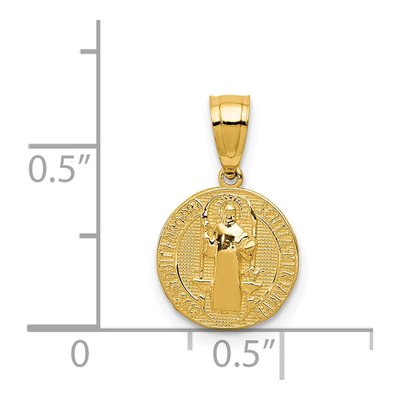 14K Yellow Gold San Benito Medal Pendant – view 4