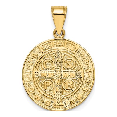 14K Yellow Gold San Benito Round Pendant – view 5