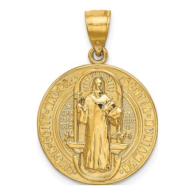 14K Yellow Gold San Benito Round Pendant
