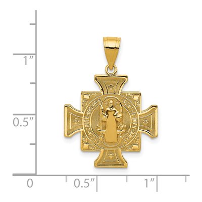 14K Yellow Gold San Benito Cross Pendant – view 4