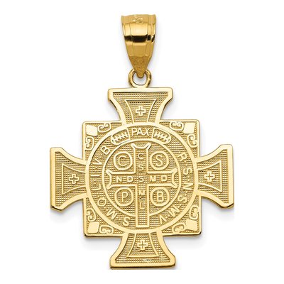 14K Yellow Gold San Benito Cross Pendant – view 5