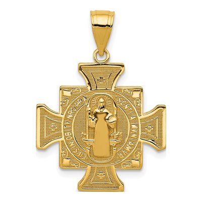 14K Yellow Gold San Benito Cross Pendant