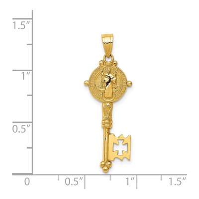14K Yellow Gold Key Pendant – view 4
