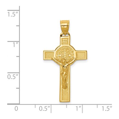 14K Yellow Gold San Benito Crucifix Pendant – view 4