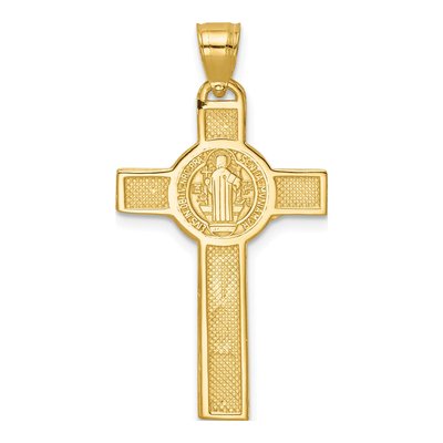 14K Yellow Gold San Benito Crucifix Pendant – view 5