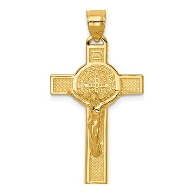 14K Yellow Gold San Benito Crucifix Pendant