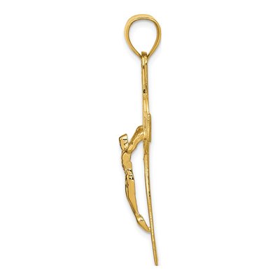 14K Yellow Gold San Benito Crucifix Pendant – view 3