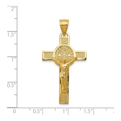 14K Yellow Gold San Benito Crucifix Pendant – view 4