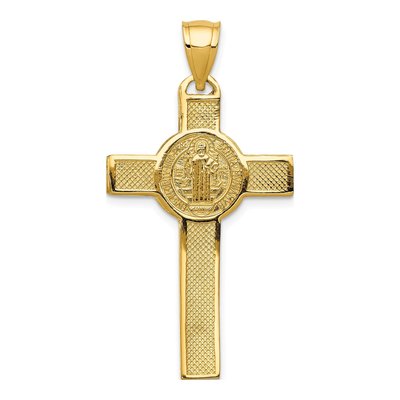 14K Yellow Gold San Benito Crucifix Pendant – view 5