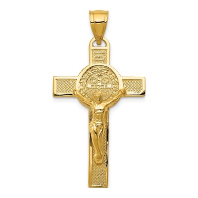 14K Yellow Gold San Benito Crucifix Pendant
