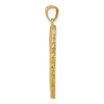 14K Yellow Gold Two-Level Angel Wing Pendant – view 3