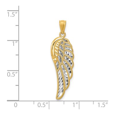 14K Yellow Gold Two-Level Angel Wing Pendant – view 4