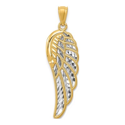 14K Yellow Gold Two-Level Angel Wing Pendant
