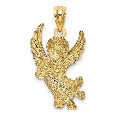 14K Yellow Gold Praying Angel Pendant – view 4