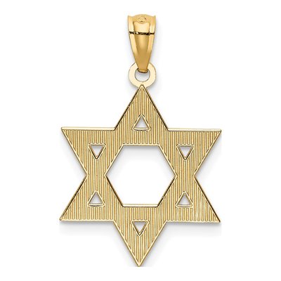 14K Yellow Gold Diamond-Cut Star of David Pendant – view 4