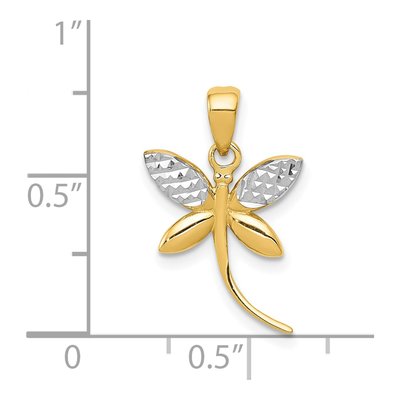 14K Yellow Gold Dragonfly Pendant – view 5