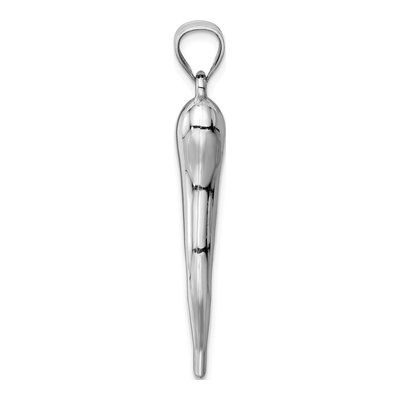 14K White Gold 3-D Horn Pendant – view 3