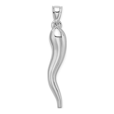 14K White Gold 3-D Horn Pendant – view 4