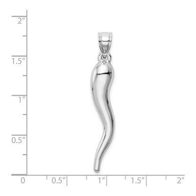 14K White Gold 3-D Horn Pendant – view 5