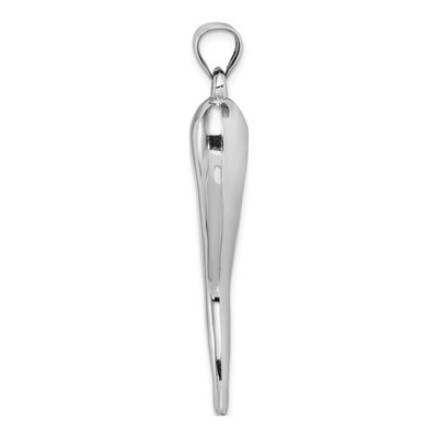 14K White Gold 3-D Horn Pendant – view 3