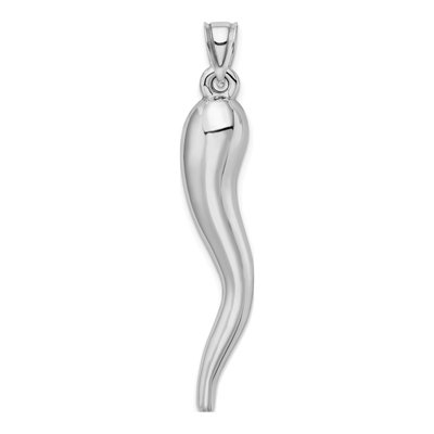 14K White Gold 3-D Horn Pendant – view 4