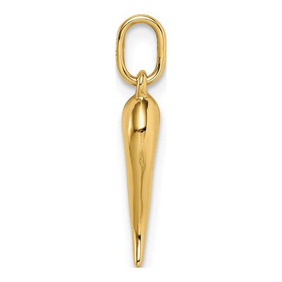 14K Yellow Gold Hollow Horn Pendant – view 3