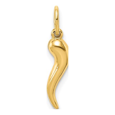 14K Yellow Gold Hollow Horn Pendant – view 4