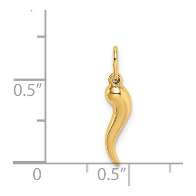 14K Yellow Gold Hollow Horn Pendant – view 5