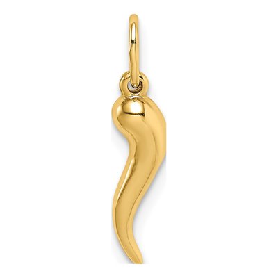 14K Yellow Gold Hollow Horn Pendant