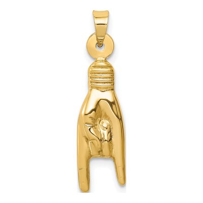 14K Yellow Gold Rock on Pendant