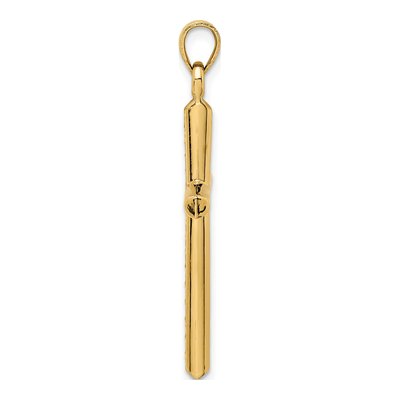 14K Yellow Gold Diamond-Cut Hollow Cross Pendant – view 3