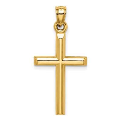 14K Yellow Gold Diamond-Cut Cross Pendant – view 4
