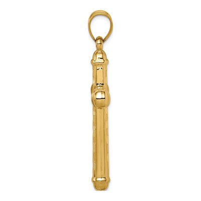 14K Yellow Gold Hollow Diamond-Cut Cross Pendant – view 3