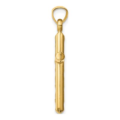 14K Yellow Gold Hollow Diamond-Cut Cross Pendant – view 3