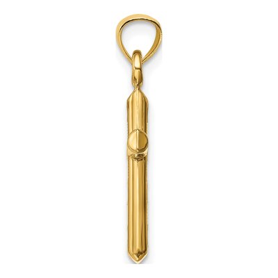 14K Yellow Gold Hollow Diamond-Cut Cross Pendant – view 3