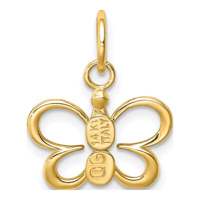14K Yellow Gold Butterfly Pendant – view 5