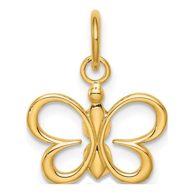 14K Yellow Gold Butterfly Pendant