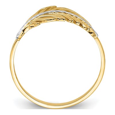 14K Yellow Gold Feather Ring – view 3