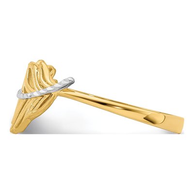 14K Yellow Gold Feather Ring – view 4