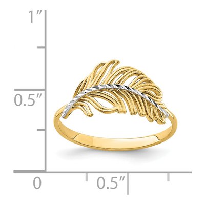 14K Yellow Gold Feather Ring – view 5