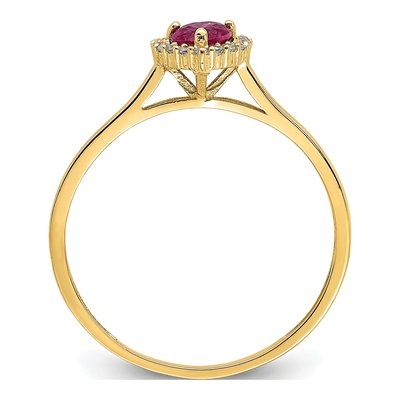 14K Yellow Gold CZ Heart Halo Ring – view 3