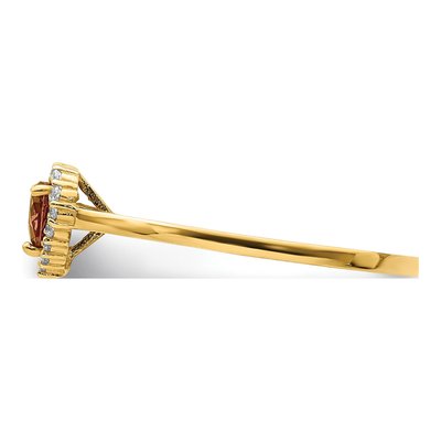 14K Yellow Gold CZ Heart Halo Ring – view 4