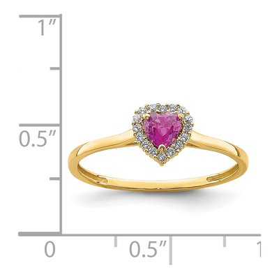 14K Yellow Gold CZ Heart Halo Ring – view 5