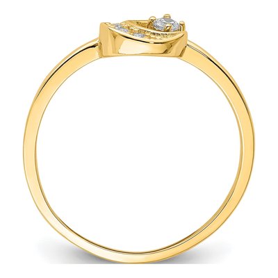 14K Yellow Gold CZ Moon Ring – view 3