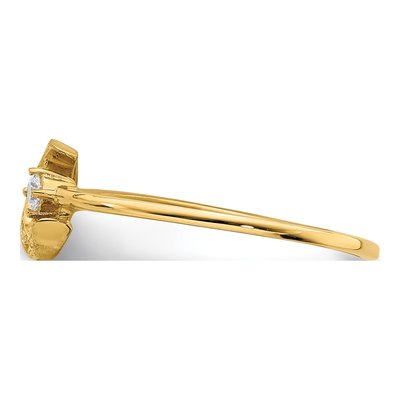 14K Yellow Gold CZ Moon Ring – view 4
