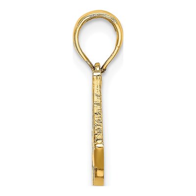 14K Yellow Gold Script 'a' Letter A Pendant – view 3